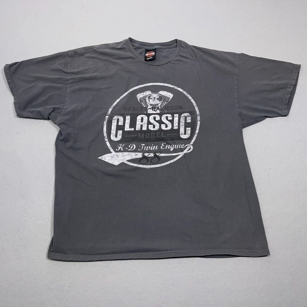 VTG Harley-Davidson Shirt Men 2XL Gray Key West Florida‎ Twin Engine Classic